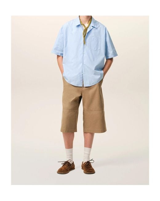 AMI Blue Ami Short Sleeve Ami De Coeur Boxy Shirt for men