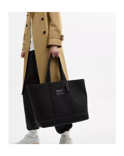 COACH Black Top Handle Tote Bag for men