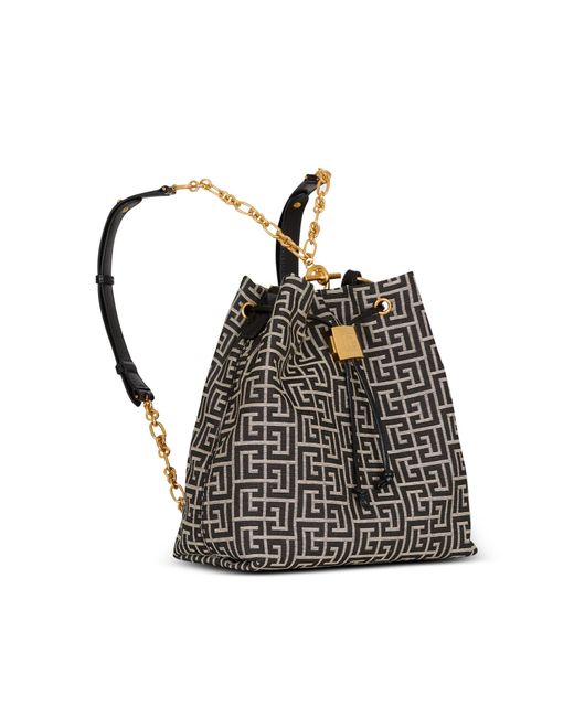 Balmain Black Pulse Monogram Jacquard Backpack