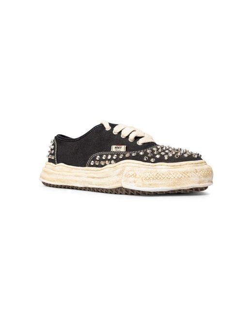 Maison Mihara Yasuhiro Black Baker Studded Low-Top Sneakers for men