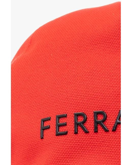 Ferragamo Red Logo Baseball Cap for men