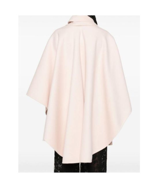 Ermanno Scervino White Hooded Cape Coat