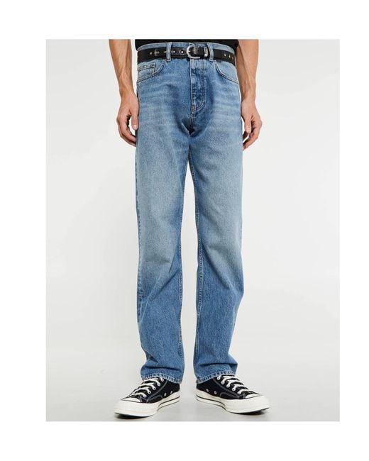 sunflower Blue Logo Patch Loose-Fit Jeans for men
