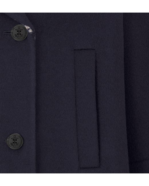 Dior Blue Double-Breasted Wool Coat