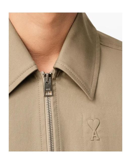 AMI Natural Ami Ami De Coeur Zipped Jacket for men