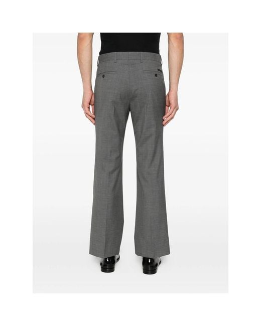 Prada Gray Pleated Tailored Pants for men
