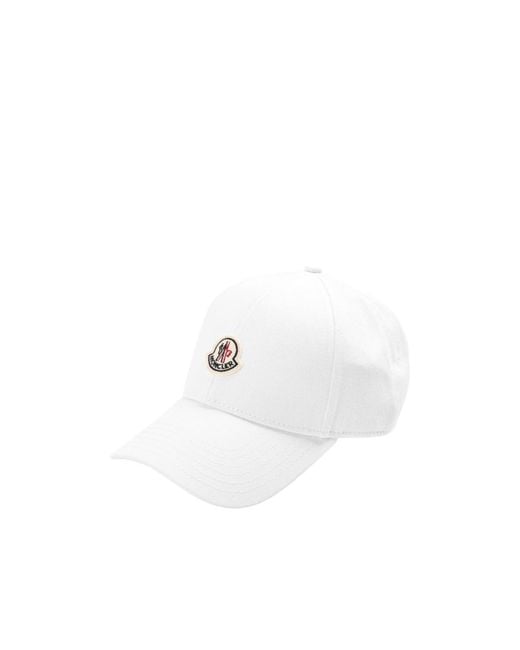 Moncler White Simple Baseball Cap for men