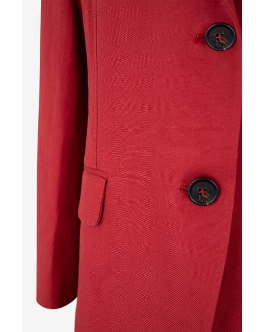 Brunello Cucinelli Red Single-Breasted Suit Jacket