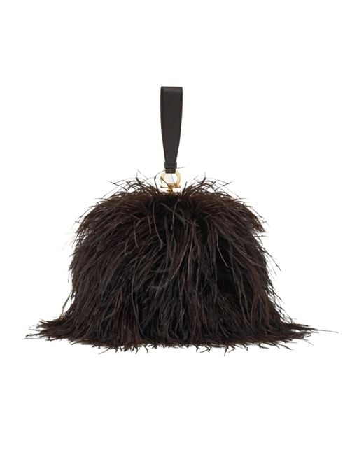 Ferragamo Black Double Gancini Mini Clutch