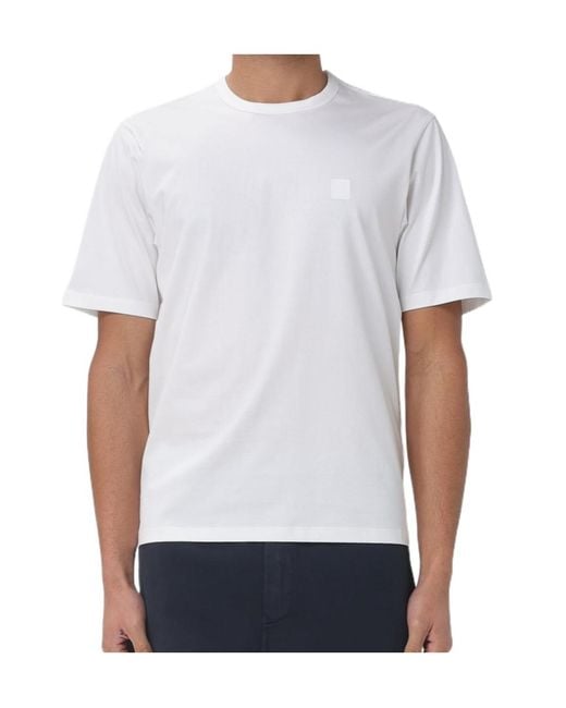 C P Company White Metropolis Series Logo-Patch T-Shirt for men