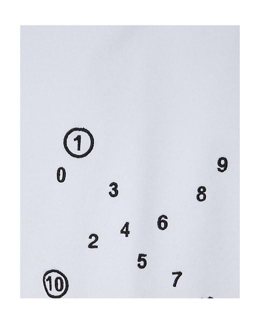 Maison Margiela White Logo Printed Long-Sleeved Hoodie for men