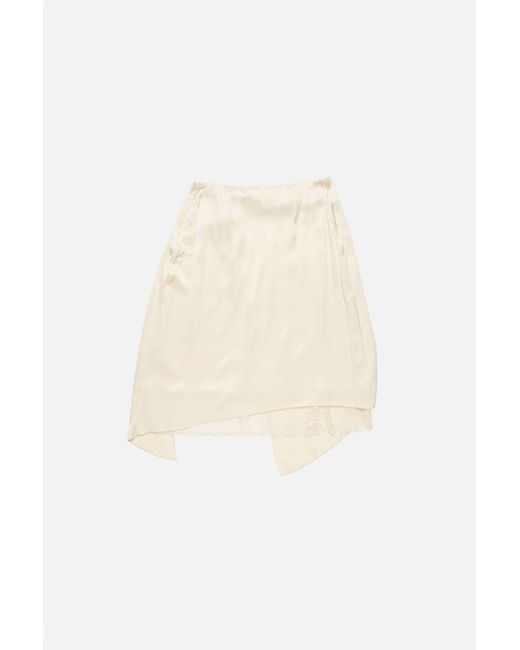 Acne Natural Asymmetric Lace Detailed Skirt
