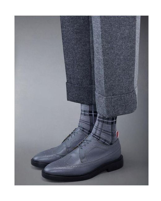 Thom Browne Blue Almond-Toe Leather Brogues for men