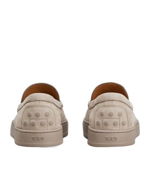 Tod's Gray Penny Suede Loafers for men