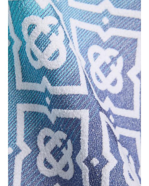 Casablanca Blue Logo-Monogrammed Woven Overshirt for men