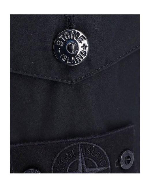 Stone Island Blue Ghost Logo Patch Shorts for men
