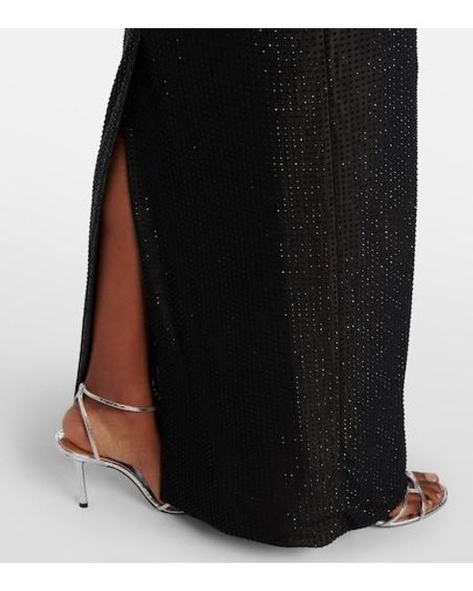 Area Black Crystal-Embellished Gown