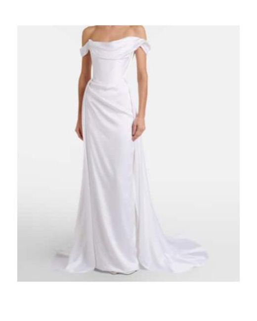 Vivienne Westwood White Bridal Nova Grace Satin Bustier Gown