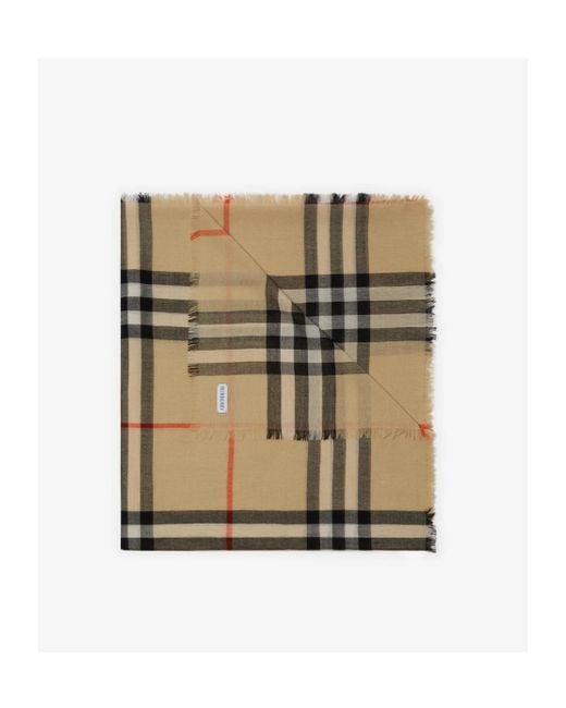 Burberry Multicolor Check Printed Frayed-Edge Scarf for men