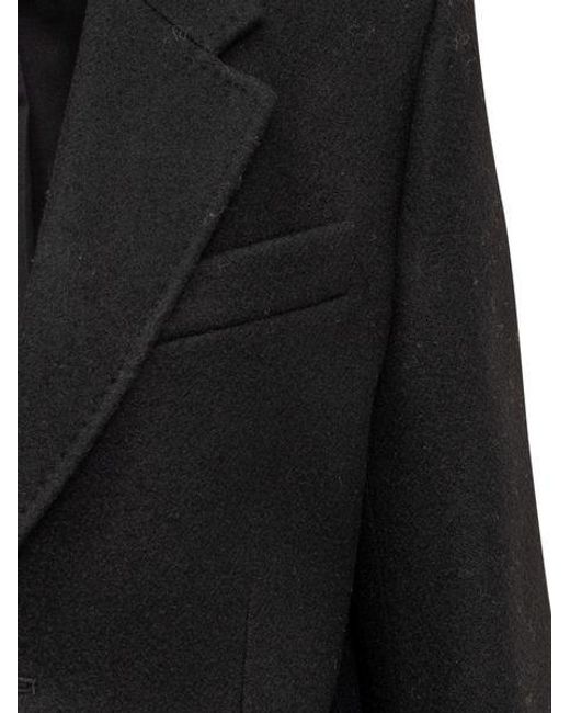AMI Black Single-Breasted Coat
