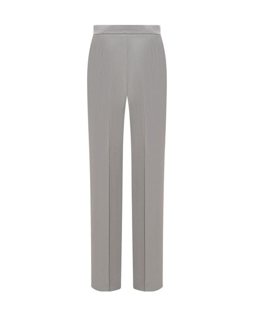 Alberta Ferretti Gray High-Waist Trousers