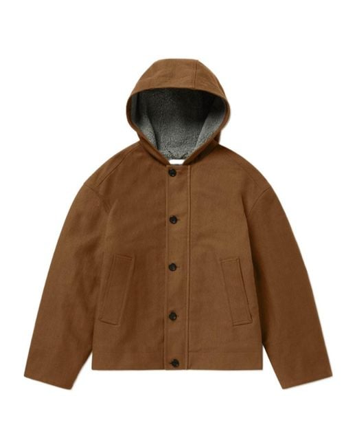1989 STUDIO Brown Textured Button-Front Coat for men