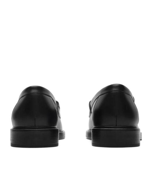 Burberry Black Leather Pembroke Loafers for men