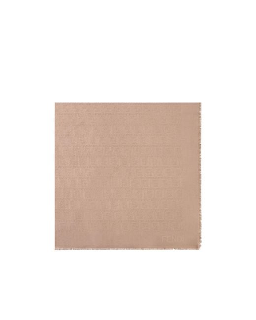 Fendi Natural Dove Silk Ff Shawl