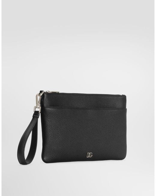 Dolce & Gabbana Black Zipper Toiletry Bag for men