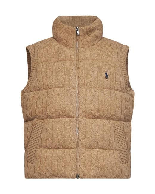 Polo Ralph Lauren Natural Stand-Collar Zip-Up Vest
