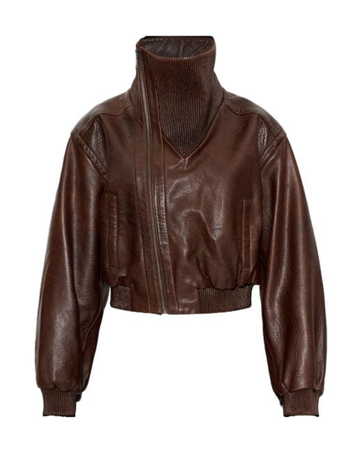Christopher Esber Brown Diagonal Zipper Jacket