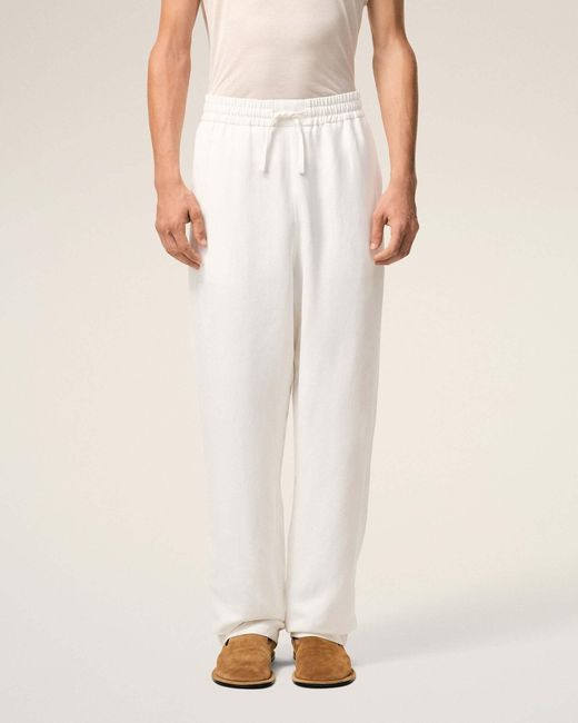 AMI White Ami Logo Plaque Drawstring Pants for men
