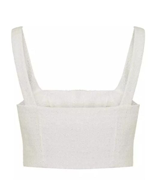 Alessandra Rich White Buttoned Sleeveless Top