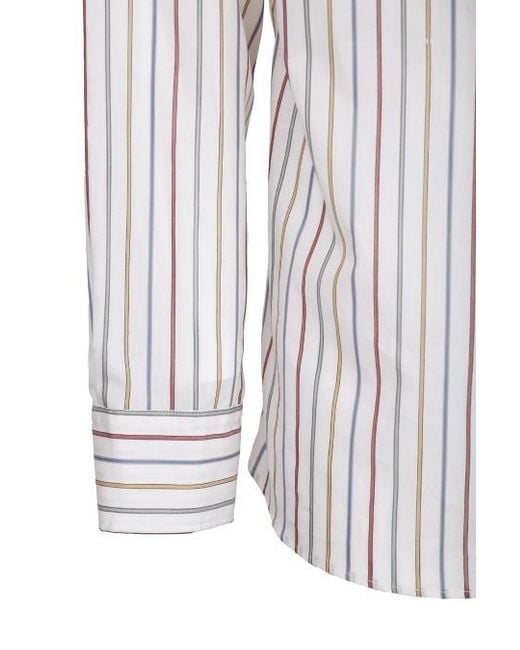 Etro White Pegaso Embroidered Striped Shirt for men