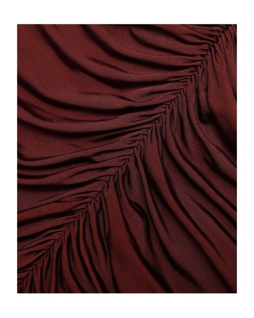 Self-Portrait Red Draped V-Neck Maxi Dress