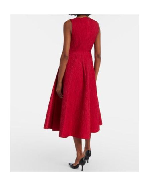Roksanda Red Tera Cloqué Midi Dress