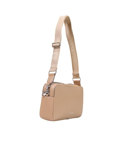 Calvin Klein Natural Zippered Shoulder Bag
