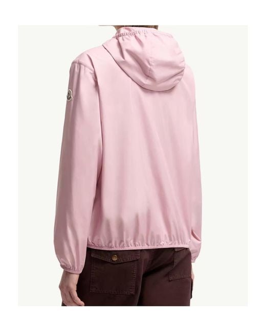 Moncler Pink Logo Patch Hooded Jacket