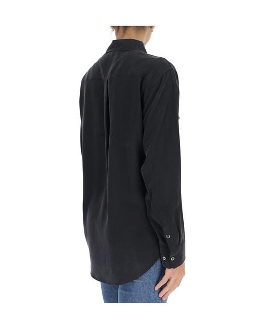 Equipment Black Plain Shirt