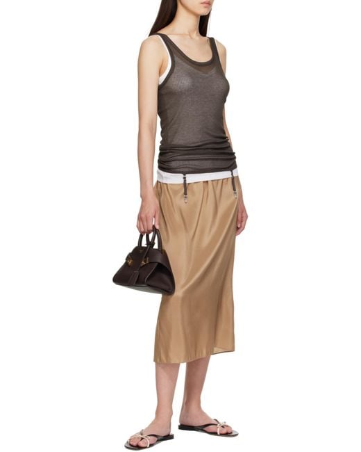Ferragamo Brown Ferragamo Mini Hug Top Handle Bag