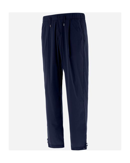 Herno Blue Mid-Rise Tapered Trousers for men