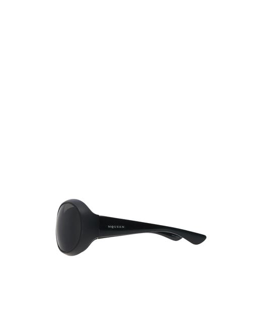 McQueen White Kate Round Sunglasses