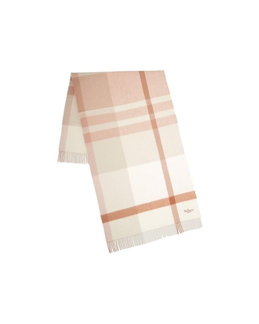 Mulberry White Large Check Scarf