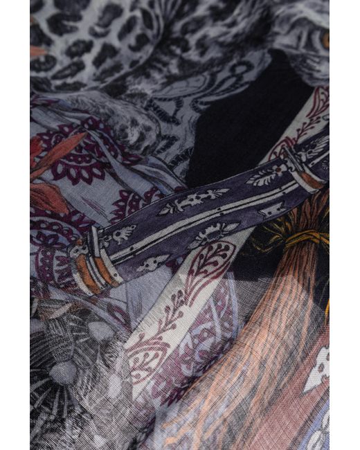Etro Blue Printed Scarf for men