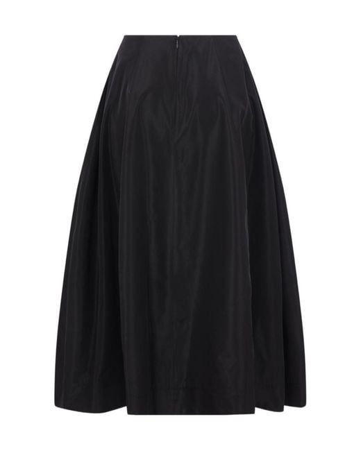 Simone Rocha Black Taffeta Circle Midi Skirt