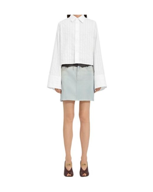 MM6 by Maison Margiela White Short-Sleeved Shirt