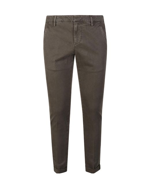 Dondup Gray Belt Loop Casual Pants for men