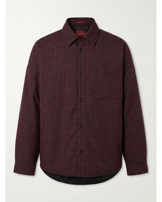Gucci Purple Cotton Gingham Padded Jacket for men
