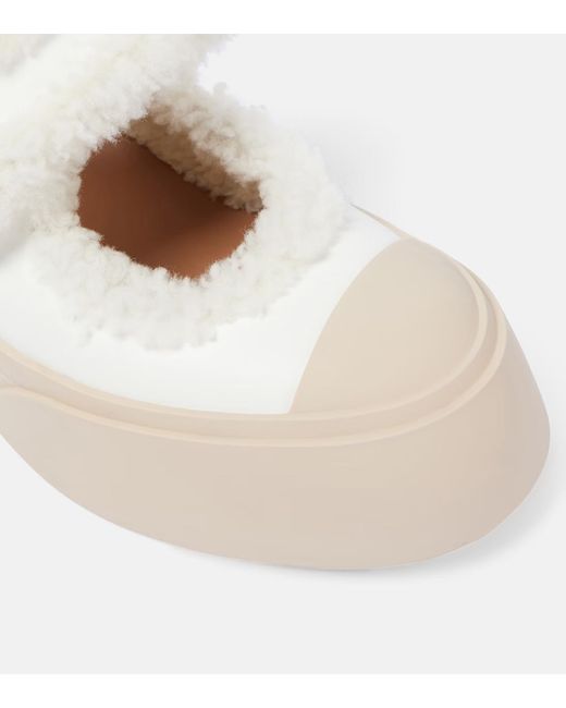 Marni Natural Pablo Wool-Lined Leather Flats