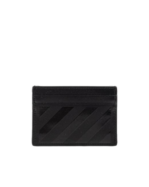 Off-White c/o Virgil Abloh Black Diagonal Leather Card Holder for men